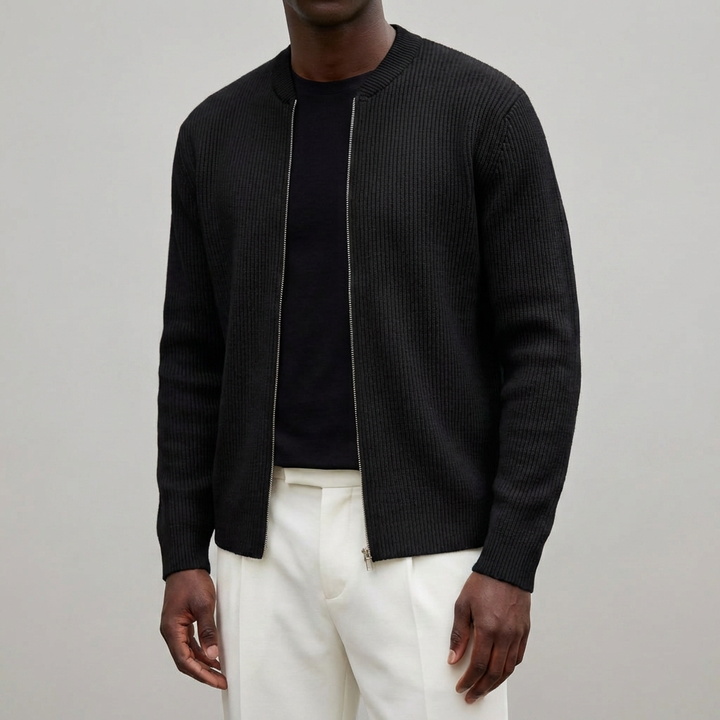 Casual Zipper Knit Cardigan for Men