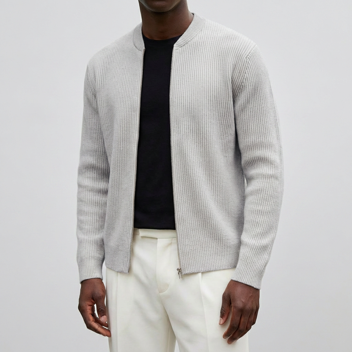 Casual Zipper Knit Cardigan for Men