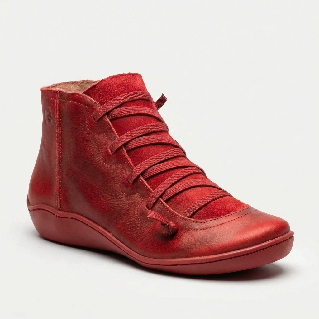 Low Wedge Lace-Up Ankle Boot