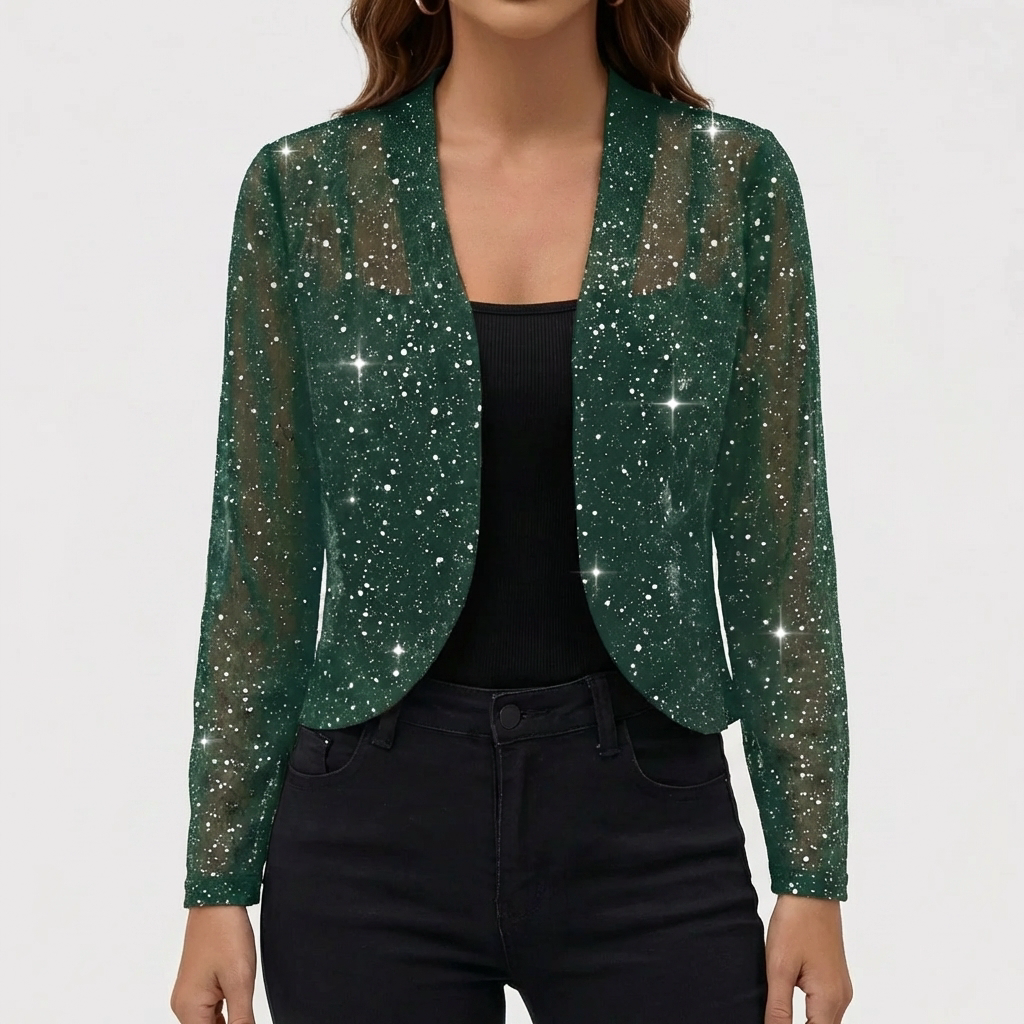 Open-Front Sequin Cardigan for Women