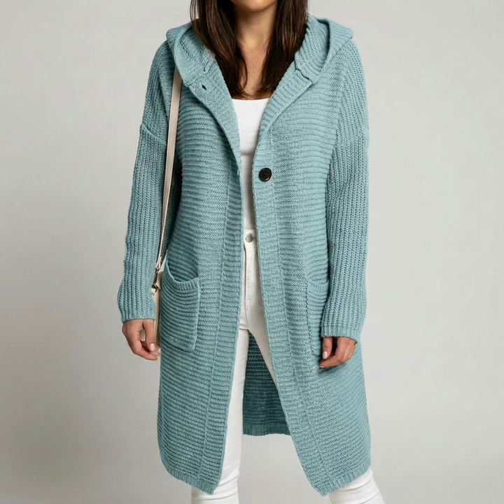 Cozy Knit Hooded Cardigan for Women