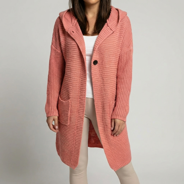Cozy Knit Hooded Cardigan for Women