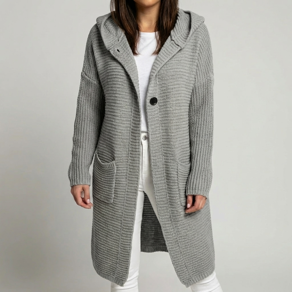 Cozy Knit Hooded Cardigan for Women