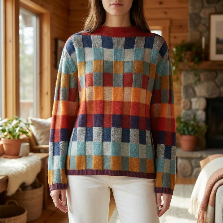 High Neck Relaxed Knit Sweater for Women