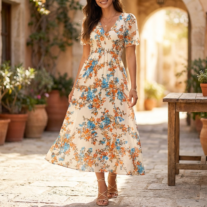 Floral Print Midi Dress for Women