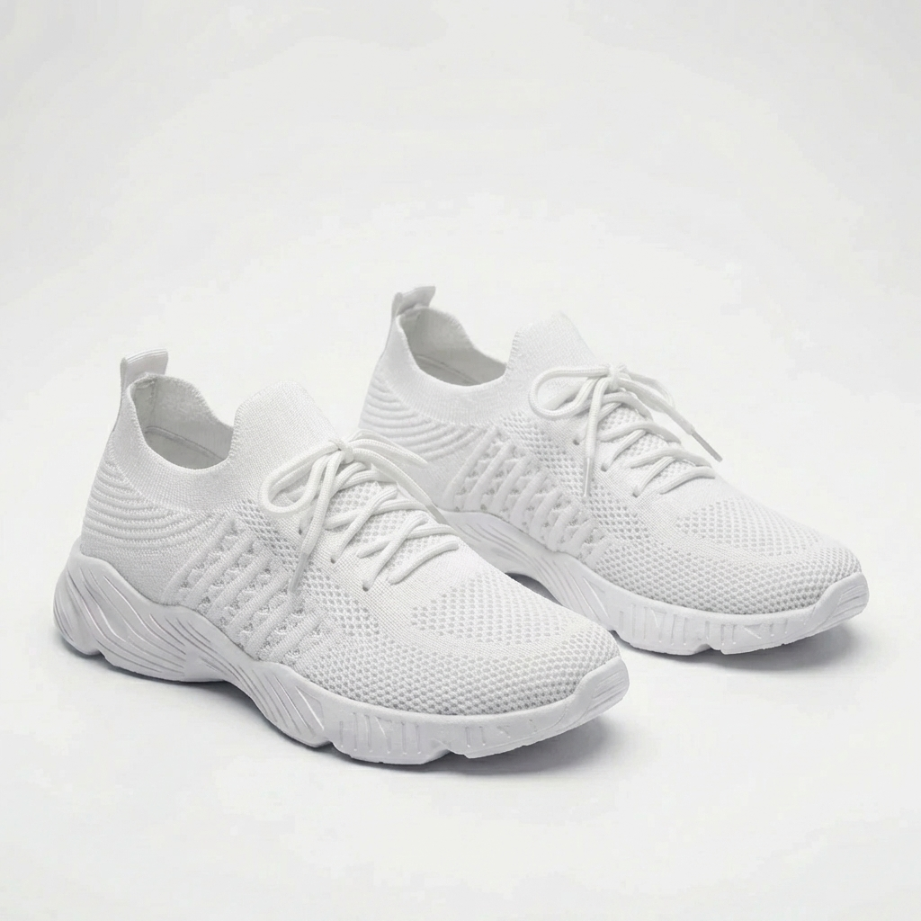 Breathable Lace-Up Knit Sneaker