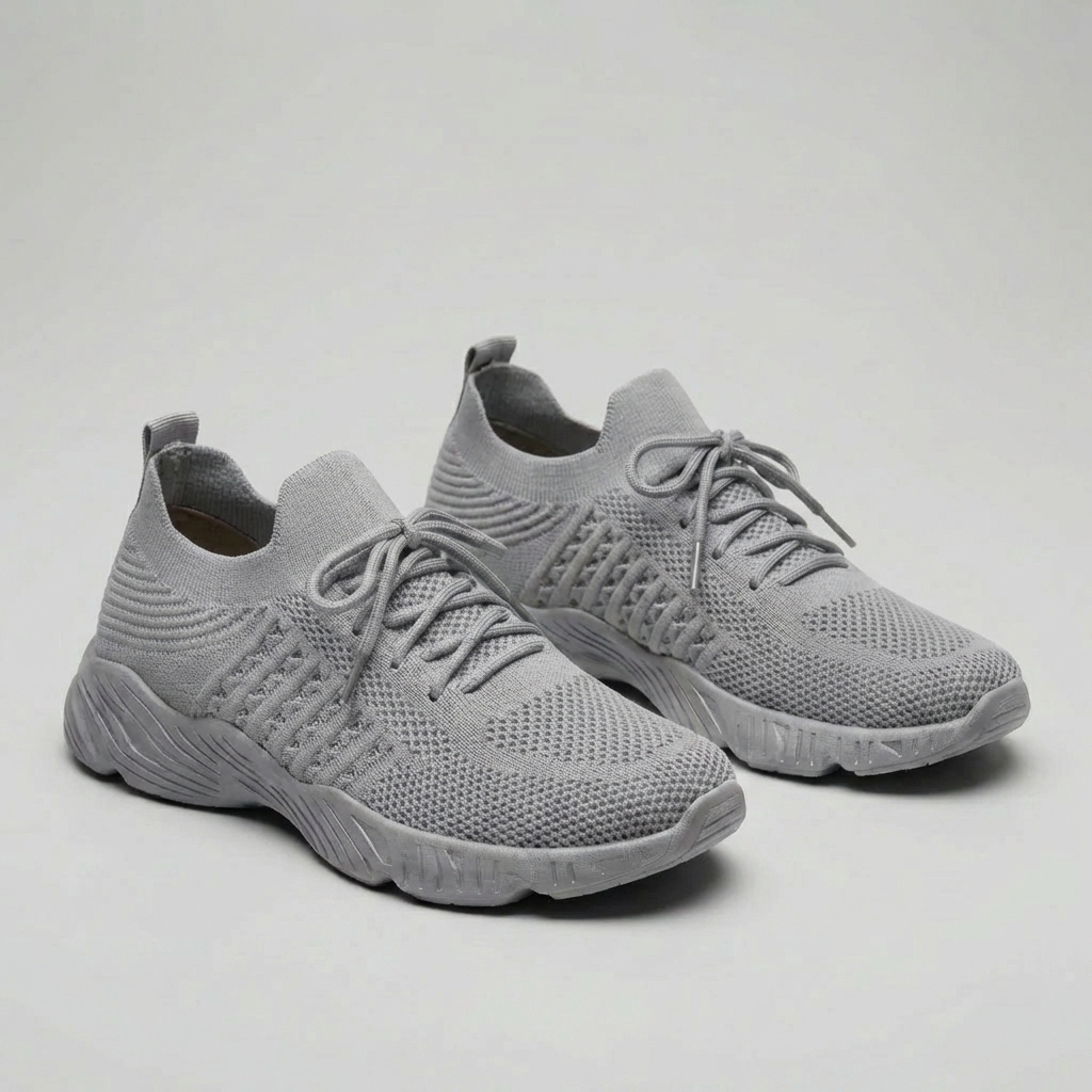 Breathable Lace-Up Knit Sneaker