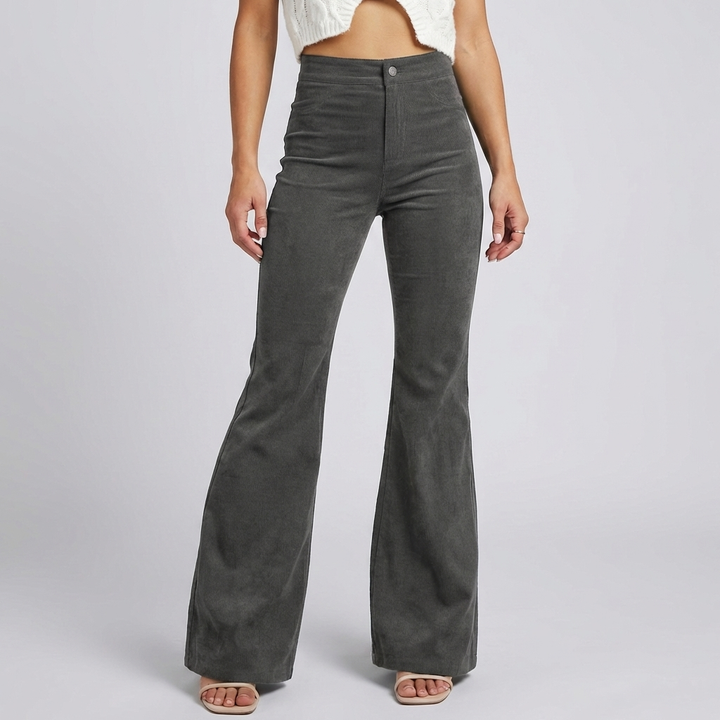 Trendy Corduroy Flare Pants for Women