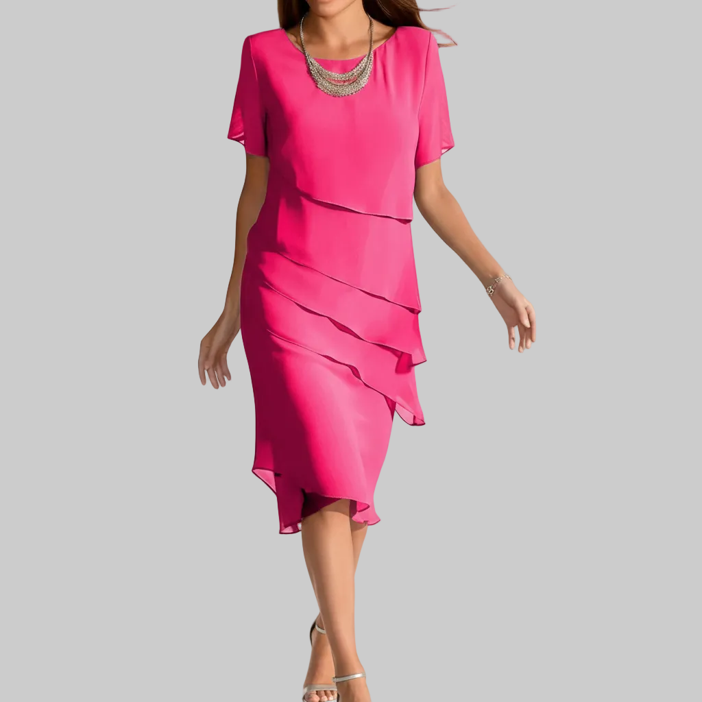 Luxe Chiffon Midi Dress for Women