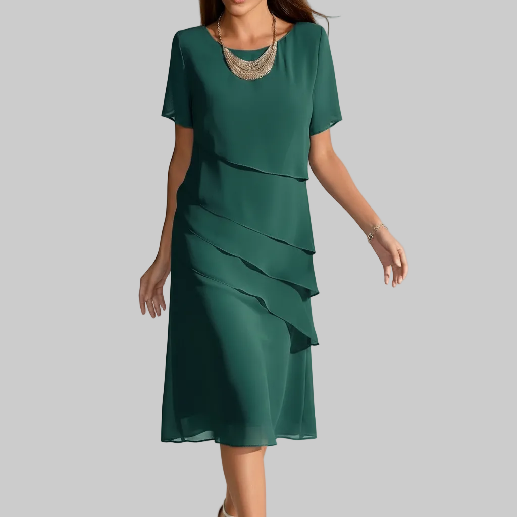 Luxe Chiffon Midi Dress for Women
