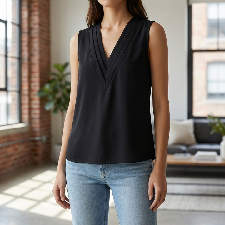 Sleeveless V-Neck Women's Top