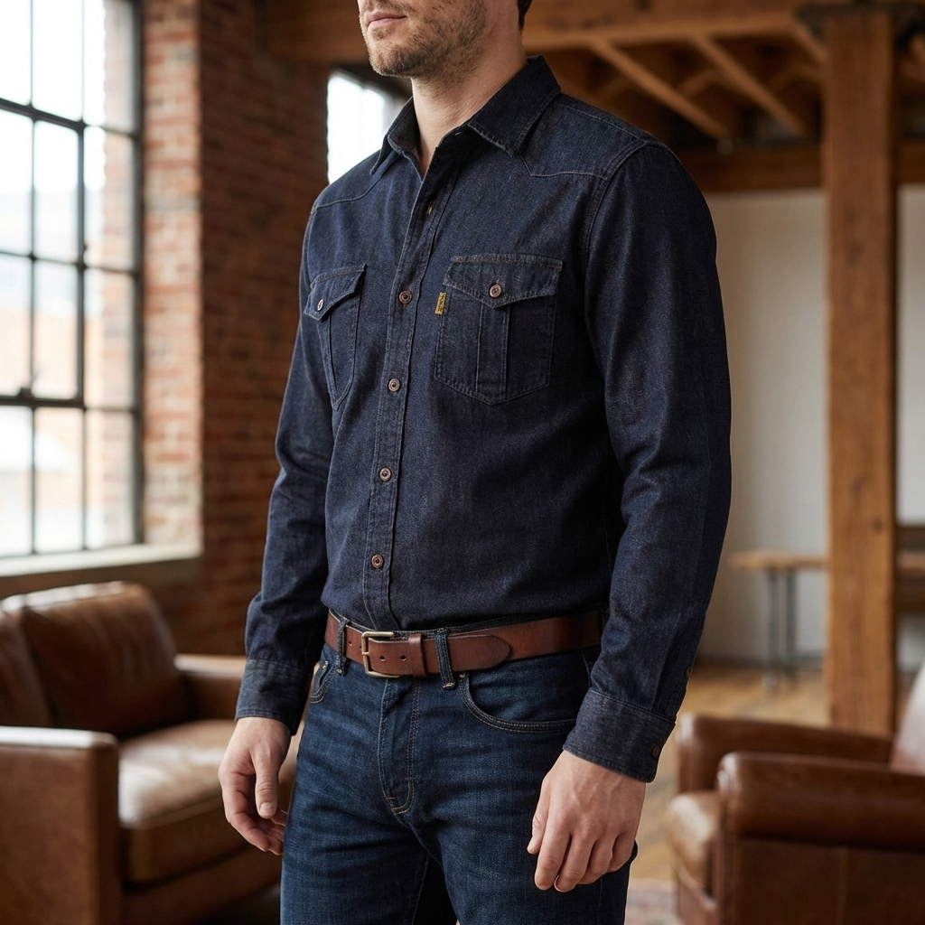 Classic Long Sleeve Denim Shirt