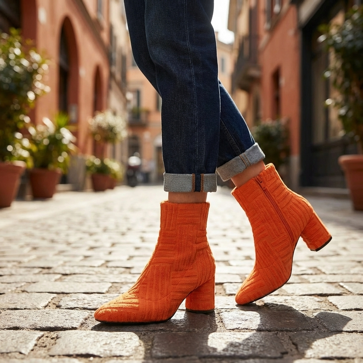 Pointed Toe Block Heel Ankle Boot