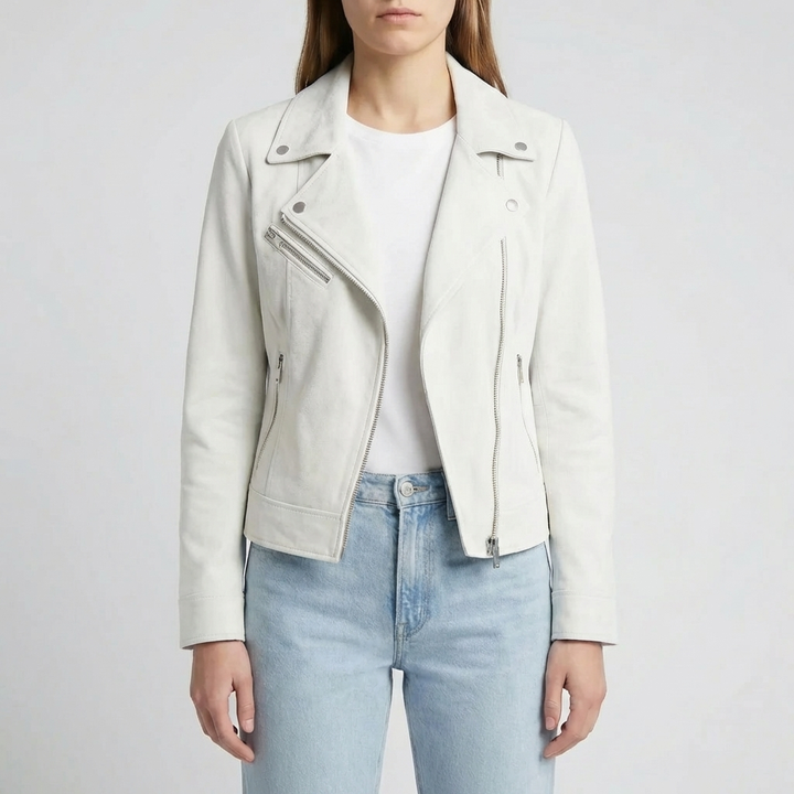 Cropped Moto-Style Zip-Up Jacket
