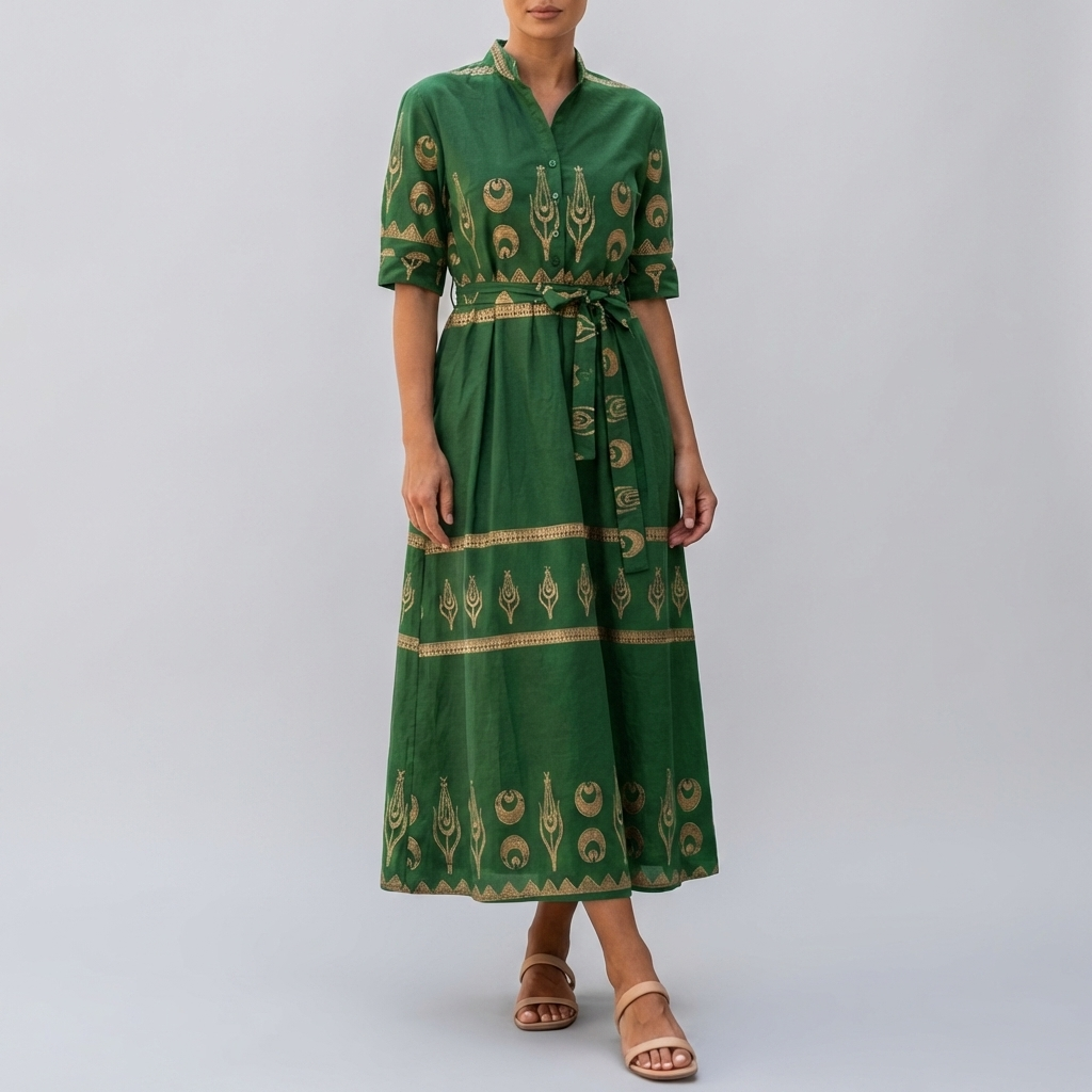 Women’s Short-Sleeved Cotton Dress