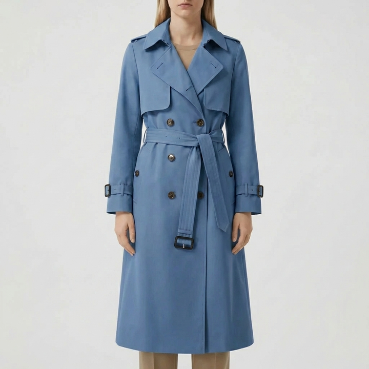 Double-Breasted Mid-Length Trench Coat