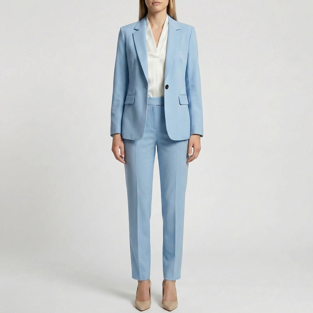 Notched Lapel Blazer And Trouser Set