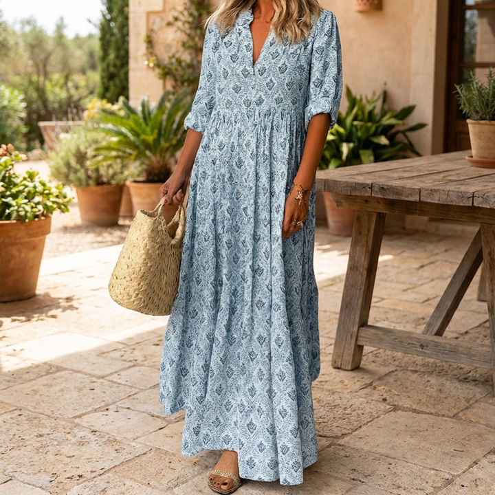 Women’s Vintage Print Lightweight Maxi Dress