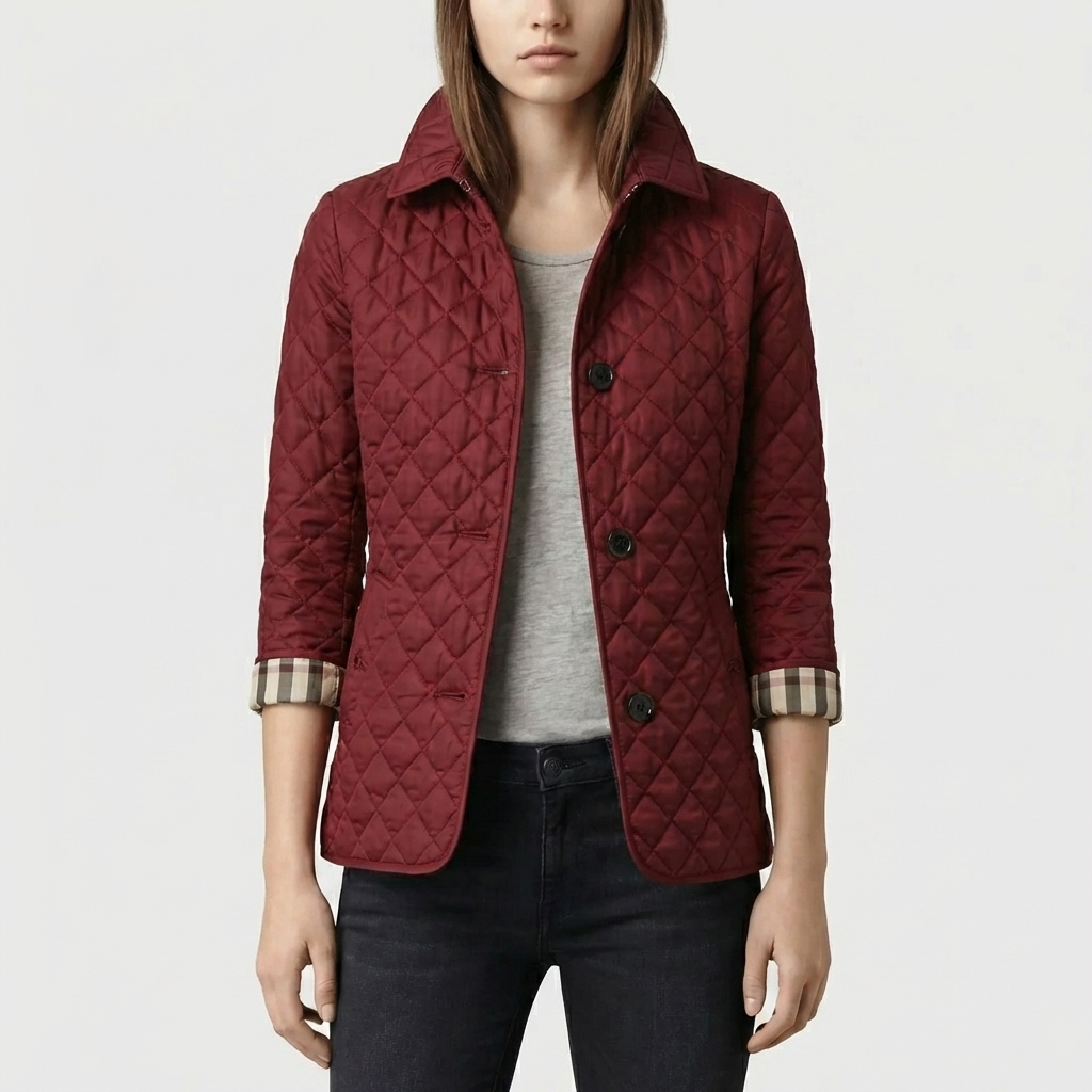 Relaxed Fit Quilted Snap-Button Jacket