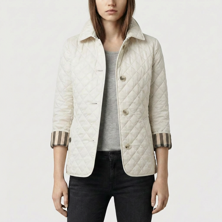 Relaxed Fit Quilted Snap-Button Jacket
