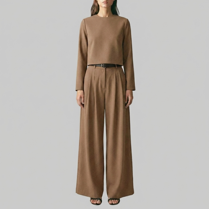 Two-Piece Wide-Leg Trouser Set