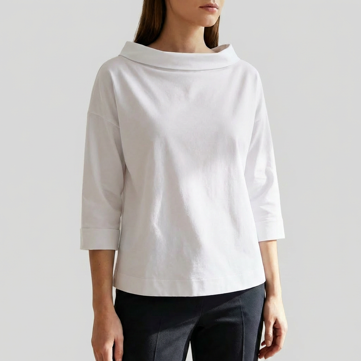 Casual Top for Women with Wide Lapels