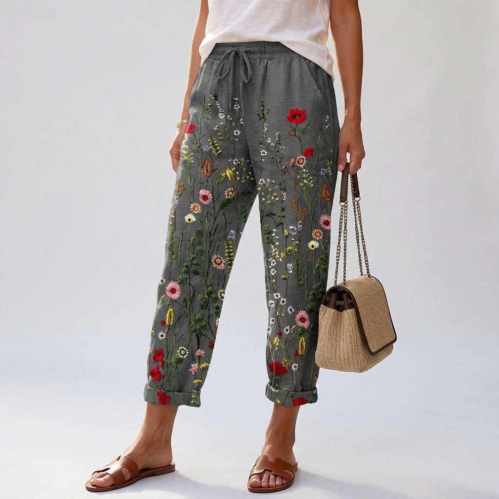 Women’s Loose Fitting Printed Trousers