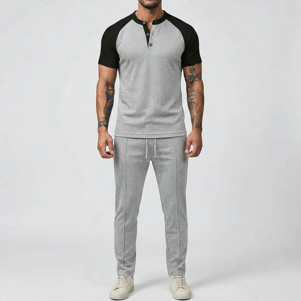 Waffle Texture 2-Piece Casual Set