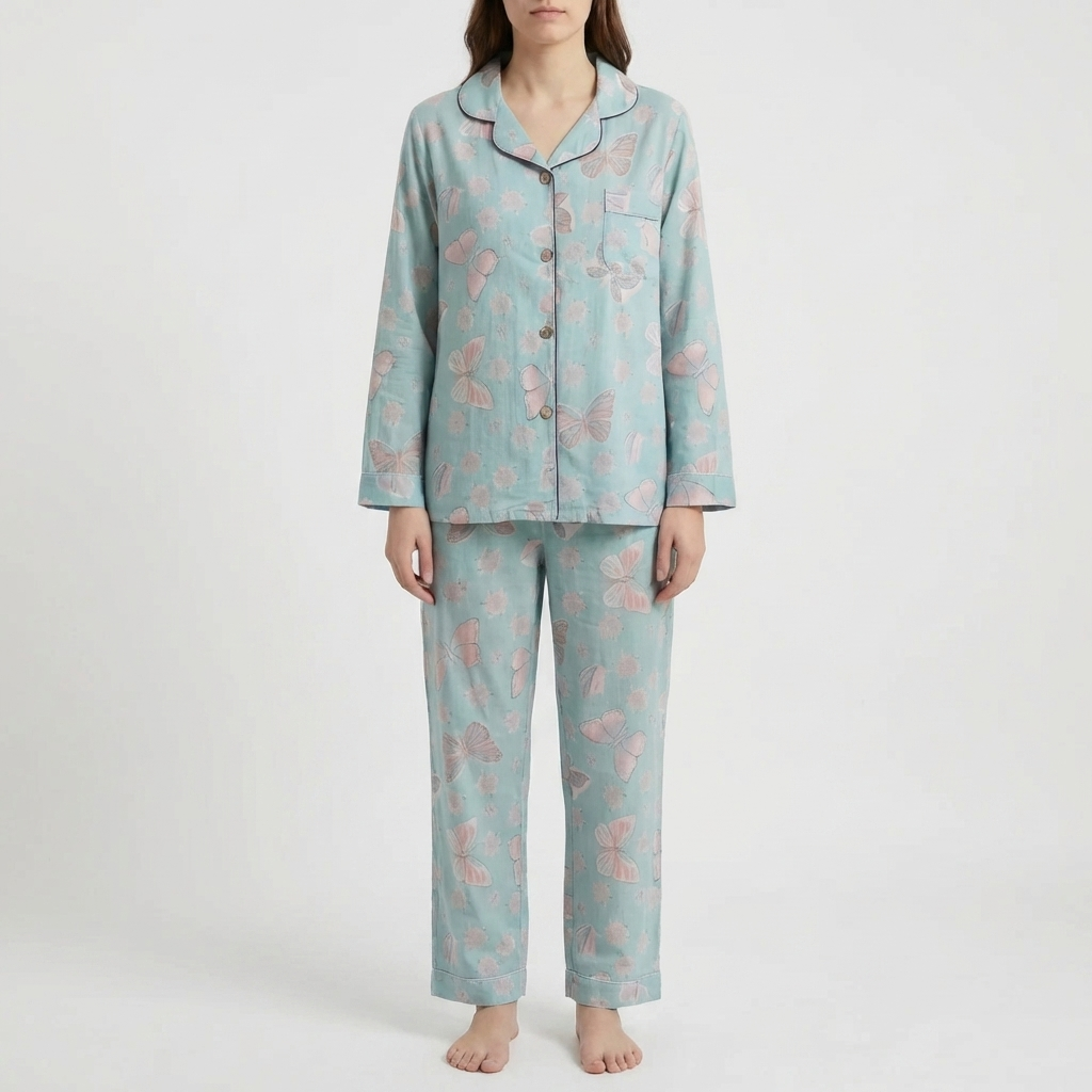 2-Piece Butterfly Print Loungewear Set