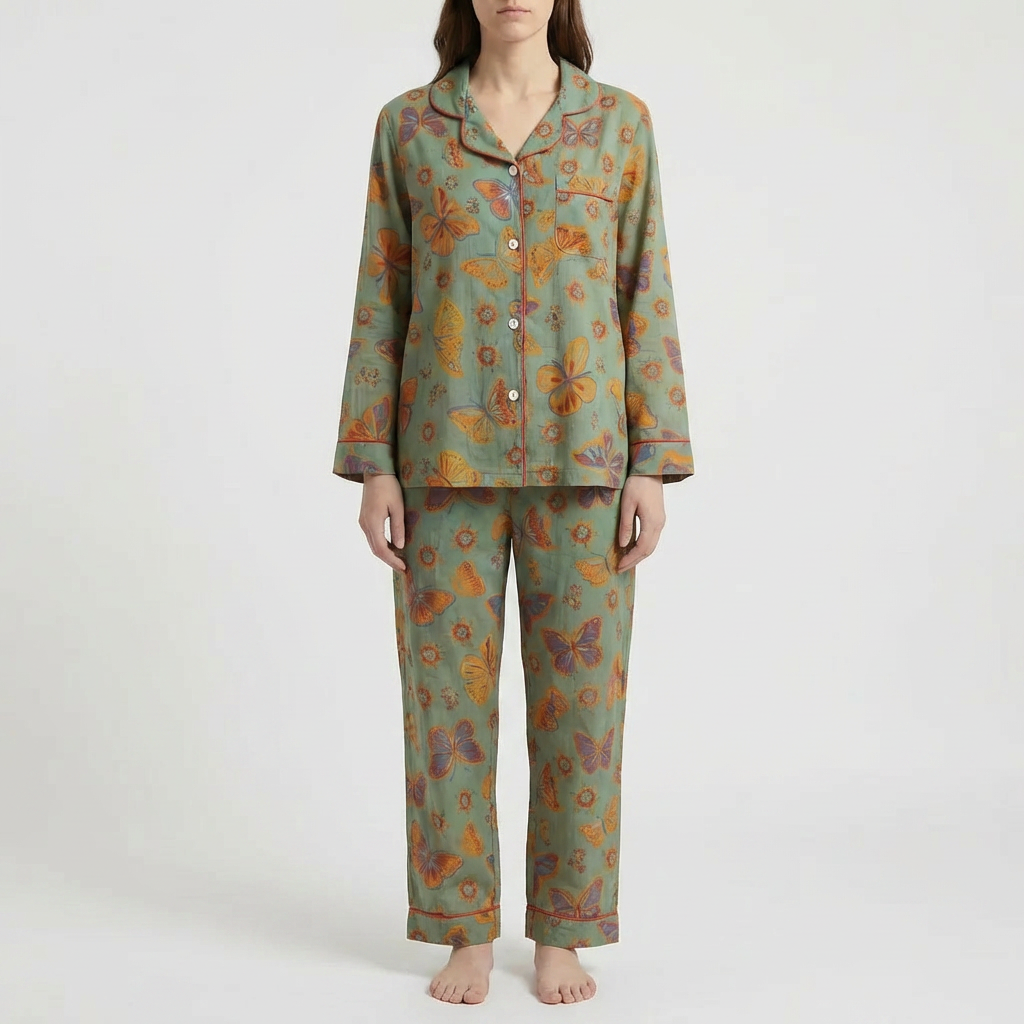 2-Piece Butterfly Print Loungewear Set