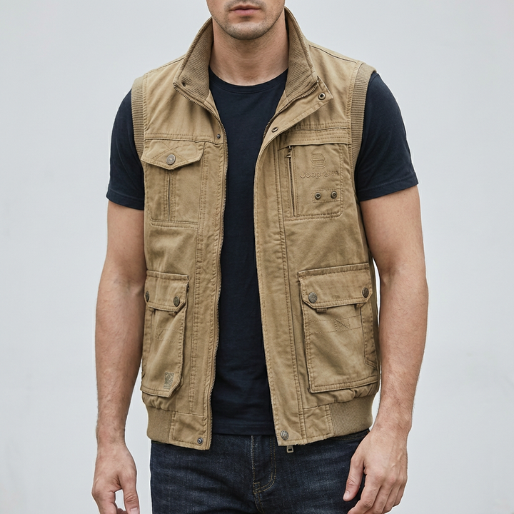 Multi-Pocket Utility Vest for Men