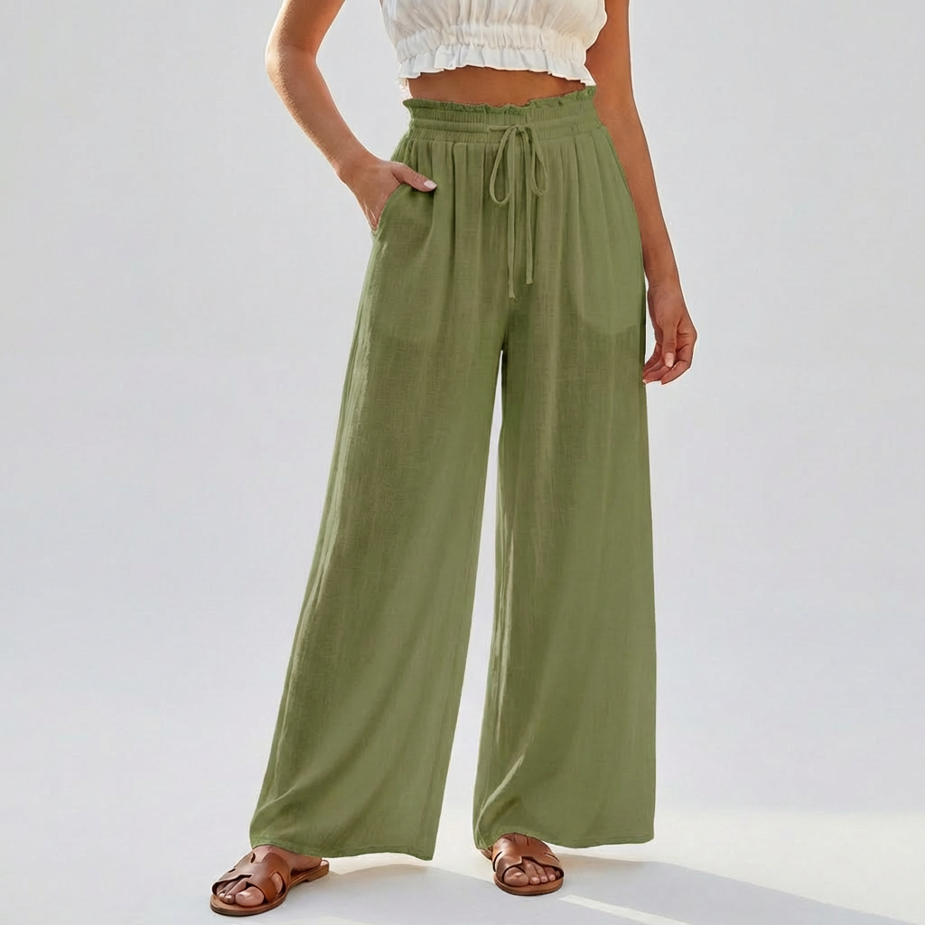 Casual Summer Skirt Pants with Elastic Waist