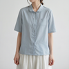 Relaxed Fit Cotton Linen Blouse for Women