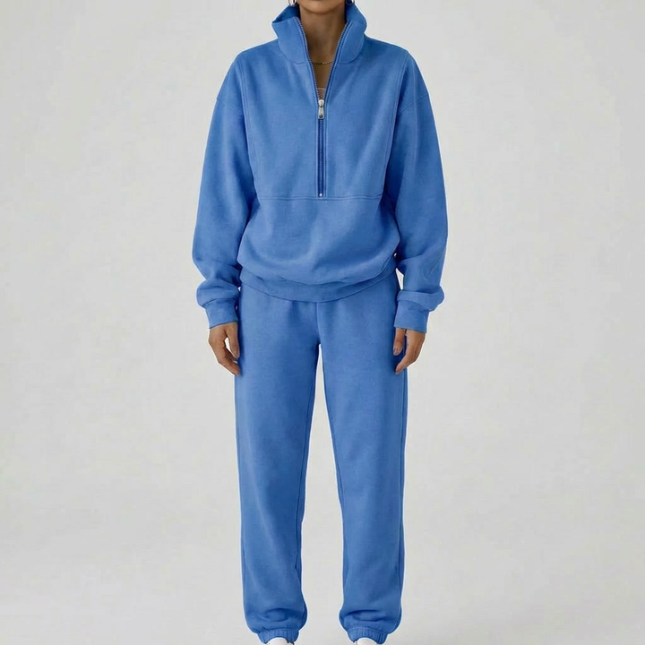 Comfortable Tracksuit Pullover with Zipper for Women