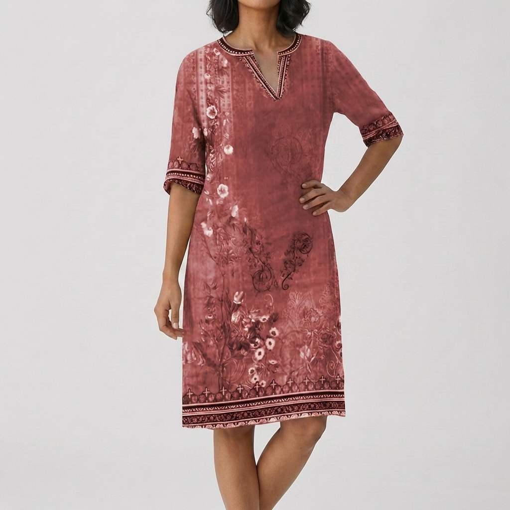 Effortlessly and Comfortable Boho Floral Ruffle Dress