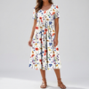 Vintage Floral Ruffle Summer Dress for Women