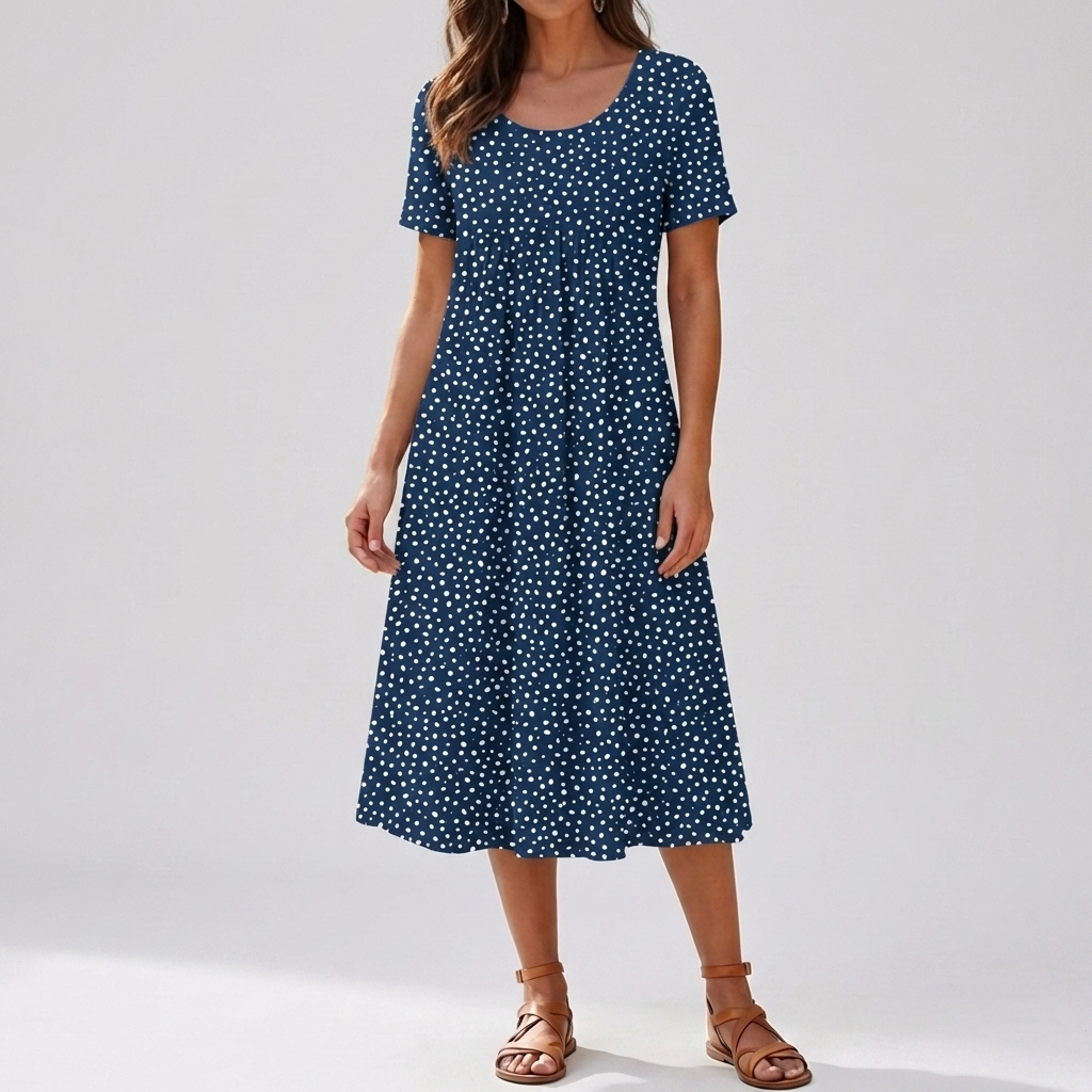 Vintage Floral Ruffle Summer Dress for Women