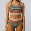 Colorblock Cut Back Bikini Swimsuit Set for Women
