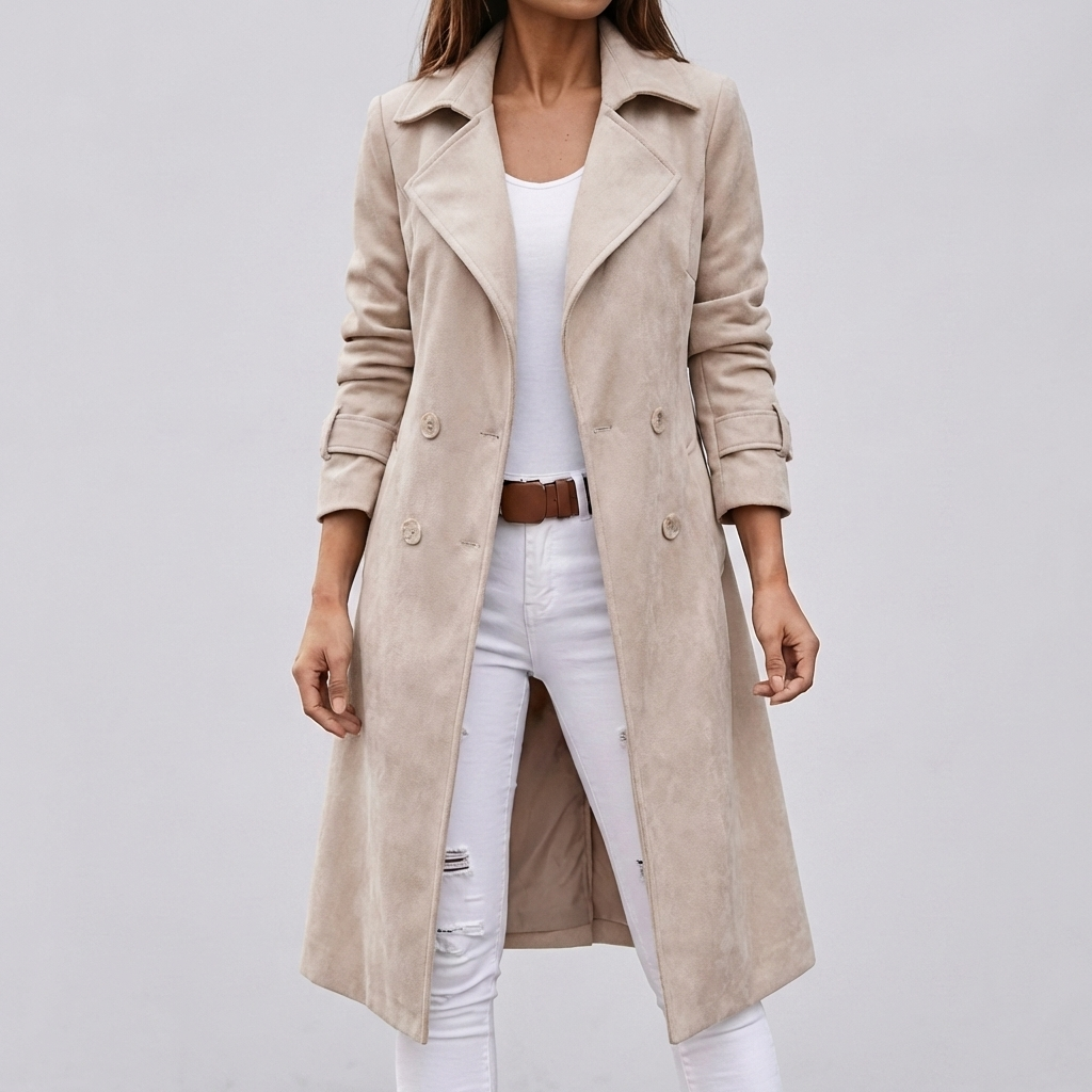 Wool-like Double Breasted Coat for Women