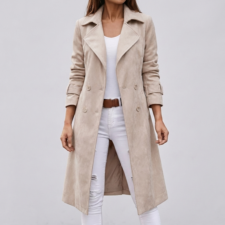 Wool-like Double Breasted Coat for Women