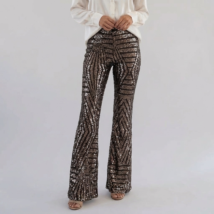 Women’s Sequin High Waist Flare Pants