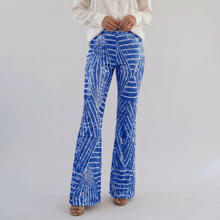 Women’s Sequin High Waist Flare Pants