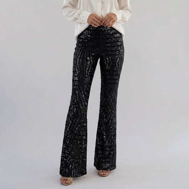 Women’s Sequin High Waist Flare Pants