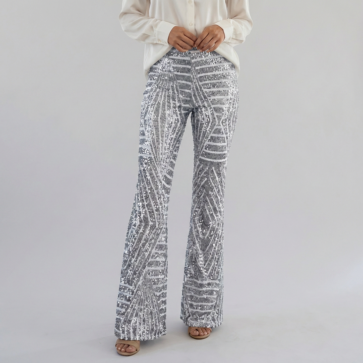 Women’s Sequin High Waist Flare Pants