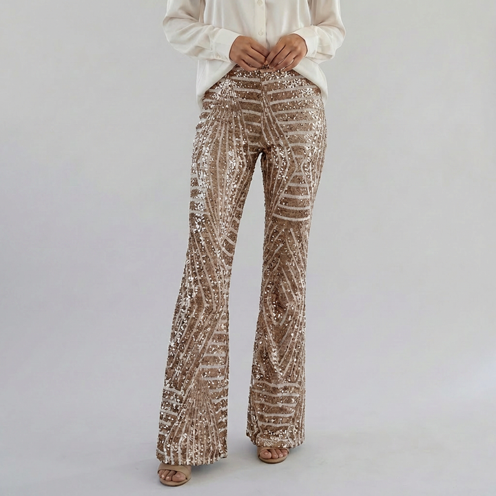 Women’s Sequin High Waist Flare Pants