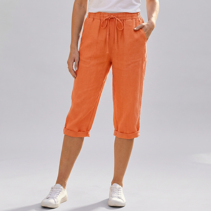 Women’s Cotton Linen Harem KneeLength Shorts