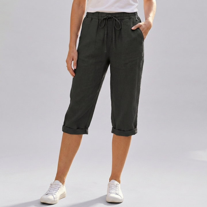 Women’s Cotton Linen Harem KneeLength Shorts