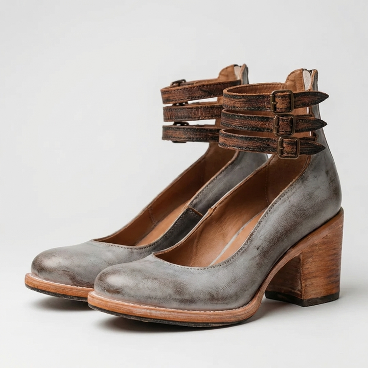 Vintage-Inspired Chunky Heel Pump