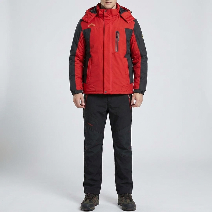 Insulated Hooded Outdoor Jacket And Pants Set