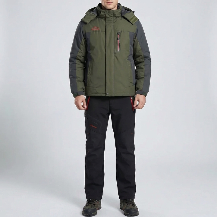 Insulated Hooded Outdoor Jacket And Pants Set
